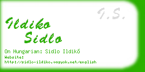 ildiko sidlo business card